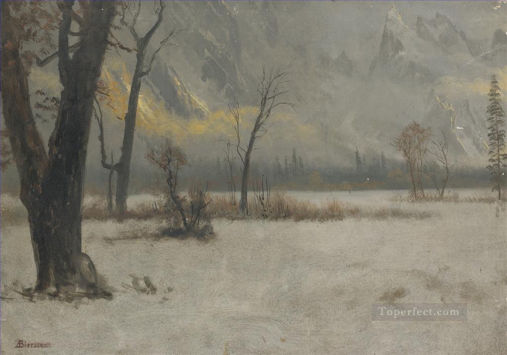 冬の風景 アメリカ人のアルバート・ビアシュタット油絵